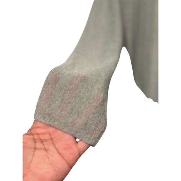 Womens Korean Designer Long Sheer Knit Open Cardigan Mint Green Blue Medium - Picture 5 of 6